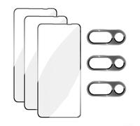 Feeshoppher Protector de pantalla de vidrio templado con protector de lente de cámara para Nothing Phone 3a y 3a Pro, dureza 9H, antiarañazos, HD, transparente, cobertura completa, película protectora