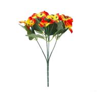 Feeshoppher Ramo de flores artificiales de seda de 12.8 pulgadas para decoración del hogar, hotel, centro comercial, al aire libre, en blanco, rojo, morado, amarillo, arreglo floral realista, ligero