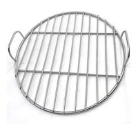 Feeshoppher Red redonda de acero inoxidable para barbacoa con asa, bandeja de horno pulida para picnic al aire libre, fiesta en el jardín, malla uniforme que evita fugas de alimentos (30 cm/35 °C (35