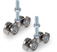 Feeshoppher Rodillos silenciosos de montaje de carrito de 4 ruedas con innovador diseño de pernos y protección de rodamientos, acero galvanizado de alto carbono para un funcionamiento deslizante suave