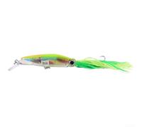 Feeshoppher Señuelo de pesca de pulpo de 40 g y 14 cm, cebo realista de calamar con ojos 3D y cuentas de sonido para agua salada, agua dulce, tentáculos realistas para lubina, trucha (A)