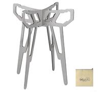 Feeshoppher Soporte de estufa de camping de acero inoxidable Soporte cruzado para picnic al aire libre Cocina Reactor Pot Support 201 Acero inoxidable plegable portátil Grill Frame Plata