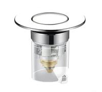 Feeshoppher Tapón de desagüe de fregadero de latón y filtro de ABS con cesta antiobstrucción, válvula de prevención de suciedad de pelo, para fregadero de baño de 34 mm a 40 mm