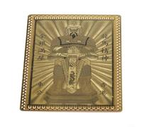 Feeshoppher Tarjeta de cobre del templo Che Kung de Hong Kong, caballo dragón clásico, oro portátil para protección y buena fortuna, decoración artística tradicional de mitología china (grande-C)