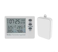 Feeshoppher Termómetro inalámbrico para refrigerador con monitoreo de temperatura interior y exterior, pantalla LCD grande, registros mínimos máximos, interruptor Celsius y Fahrenheit, rango versátil