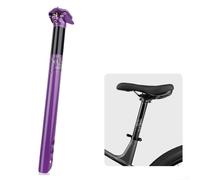 Feeshoppher Tija de sillín de bicicleta de aleación de aluminio de 31,6 mm x 380 mm con abrazadera de doble perno y rieles de 7 mm, poste de sillín ligero con acabado de barniz para hornear para
