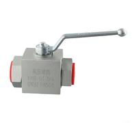 Feeshoppher Válvulas de bola Válvula de bola hidráulica manual de acero al carbono de alta presión G1in Válvula de bola de 2 vías de cierre completo Válvula de bolas hidráulicas de acero al carbono