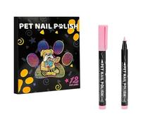 FeeSN Esmalte de Uñas para Mascotas para Gatos, de Secado Rápido, Multiusos, Juego de 12 Colores, Apto para Gatos