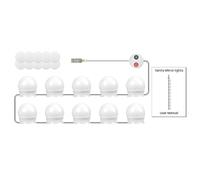 FeeSN Luces LED para Tocador con Espejo, Luces USB para Tocador con 10 Bombillas Regulables, Espejo de Maquillaje Ajustable de 3 Colores, Bombilla Incluida