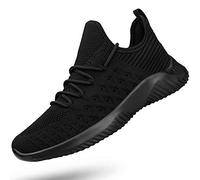 Feethit Womens Slip On Walking Shoes Non Slip Running Shoes Breathable Workout Shoes Lightweight Gym Sneakers All Black Size 6
