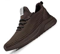 Feethit Zapatillas de Running para Hombre Transpirables Running Zapatos para Correr Gimnasio Deportives Transpirables Seguridad Atlético Trekking Marrón 44