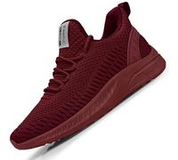 Feethit Zapatillas de Running para Hombre Transpirables Running Zapatos para Correr Gimnasio Deportives Transpirables Seguridad Atlético Trekking Ejército Borgoña 46