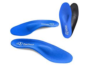 FeetTouch Ortesis de soporte de arco fuerte para neuroma de metatarsalgia Morton, inserto de alivio del dolor de bola de pie, fascitis plantar, pies planos con cojín de talón Poron, Azul,