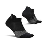 Feetures Calcetines Tobilleros Invisibles Elite con Amortiguación Ultraligera- Calcetines Deportivos con Compresión Dirigida- Nuevo Negro, M (1 Par)