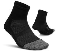 Feetures - Elite Light Cushion - Quarter - Calcetines deportivos para correr para hombres y mujeres - Negro - Talla Pequeña
