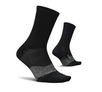 Feetures Elite Ultra Light Cushion Mini Crew Sock - Calcetines deportivos con compresión específica - (1 par), Nuevo Negro, XL