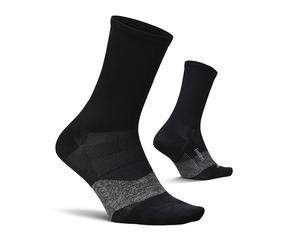 Feetures Elite Ultra Light Cushion Mini Crew Sock - Calcetines deportivos con compresión específica - (1 par), Nuevo Negro, XL