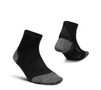 Feetures - Plantar Fasciitis Relief Ultra Light Cushion Sock - Quarter - Soporte de comprension para hombre y mujer - Negro - Talla Pequeña