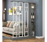 FEFEF 1 Juego de Elegante biombo de Madera for Oficina y Sala de Estar. Biombo con estantes de Almacenamiento.(Gray+White,47.2x9.4x78.7in)