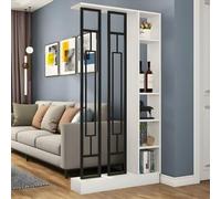 FEFEF 1 Juego de Elegante biombo de Madera for Oficina y Sala de Estar. Biombo con estantes de Almacenamiento.(White+Black,31.4x9.4x78.7in)