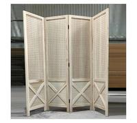 FEFEF Biombo Plegable de Tablero Perforado: Separador de ambientes portátil de 4 Paneles for exhibir Manualidades y Arte, fácil de Guardar y Limpiar.(Wood Color)