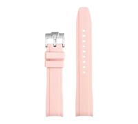 FEFHFKZCZZ Correa De Silicona Extensible 18 Mm, 19, 20, 21 Y 22, Compatible con For Tissot 1853 Hebilla Mariposa Extremo Curvo(Pink,19mm)