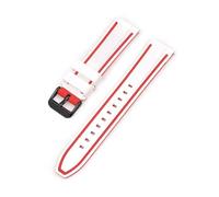 FEFHFKZCZZ Correa Deportiva De Silicona 20 Mm, 22, 24 Y 26, Resistente Al Agua, For Hombre Mujer, Pulsera Doble Color(White red02,22mm)