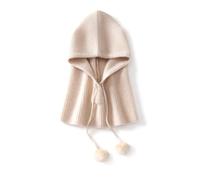 FEFHFKZCZZ Gorro de Invierno con Capucha Punto for Mujer, Ideal for Actividades al Aire Libre. cordón Ajustable, Cuello Alto(Beige)