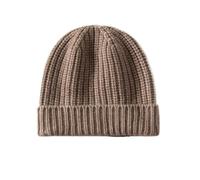 FEFHFKZCZZ Gorro Grueso de Punto Acanalado for Hombre y Mujer, Ideal for el Invierno(Camel)