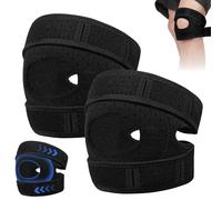 Fefod Rodillera Original, 2 PCS Ortho Rodilleras con 2 Correas Ajustables, Silicona 3D Rodilleras Menisco y Ligamento, Respirable Rodilleras Deportiva Artritis Desgarro Menisco Hombre y Mujer, Negra