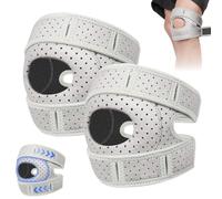 Fefod Rodillera Original, 2 PCS Ortho Rodilleras con 2 Correas Ajustables, Silicona 3D Rodilleras Menisco y Ligamento, Respirable Rodilleras Deportiva Artritis Desgarro Menisco Hombre y Mujer, Gris
