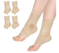 Fefod Soporte de Tobillo y Talón en Gel, 2 Par Tobillera con 5MM Almohadillas de Gel para Hombre y Mujer, Calcetines de Compresión de Tobillo para Recuperación de Lesiones y Alivia La Hinchazón