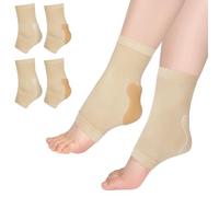 Fefod Soporte de Tobillo y Talón en Gel, 2 Par Tobillera deportiva,Desnudo | Tobillera de Gel para Hombre Mujer,Calcetines de Compresión de Tobillo para Recuperación de Lesiones y Alivia La Hinchazón