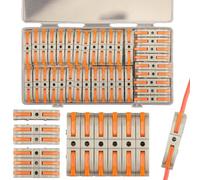 Feggizuli 35pcs Conectores Eléctricos Rapidos con Palanca en línea 1 a 1, Conectores Compactos de Conductores se Pueden Combinar Libremente, Bornes de Conexion Electrica de Empalme de Bricolaje