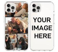 Fegiuly Funda personalizada de TPU para iPhone 17/16/15/14/13/12/11 Pro Max XR XS 8 7 Plus, regalo personalizado para mamá, papá, pareja, cumpleaños, Navidad, Acción de Gracias, transparente