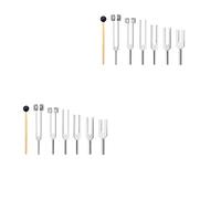 Fegtrty 12 Unids/Set 128Hz 256Hz 512Hz 1024Hz 2048Hz 4096Hz Horquilla de Afinación Con Martillo para Kit de Horquilla de Afinación Herramienta de Vibración de Sonido Curativo