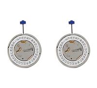 Fegtrty 2 piezas de repuesto para reloj 5030D 5030 con fecha de movimiento de cuarzo de 4 pies, plata