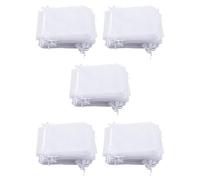 Fegtrty 250 Piezas de 4 Por 6 Pulgadas Bolsas de Regalo de Organza Bolsas de Joyería con Cordón Bolsas de Regalo de Boda (Blanco)