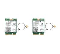 Fegtrty 2X 9560NGW Tarjeta WiFi+Antena 1730Mbps Wireless AC 9560 Dual Band 2.4G+5G BT 5.0 802.11Ac M.2 CNVI 9560NGW Adaptador Inalámbrico