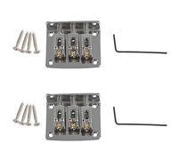 Fegtrty 2X Bola de Guitarra de 3 Cuerdas Cuerda Puente de Puente Puente de Cuerda Cuerda Cola de Guitarra Puente de Cola Cuerda de Reemplazo de Guitarra de 3 Cuerdas Plata