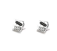 Fegtrty 2X Puente de Bajo de 4 Cuerdas con Estilo Vintage para Piezas de Repuesto de Guitarra Cigar Box