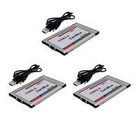 Fegtrty 3 adaptadores PCMCIA a USB 2.0 CardBus Dual 2 puertos 480 M para ordenador portátil PC