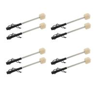 Fegtrty 8 Mazos de Tambor de Acero de Bajo de 12,5 Pulgadas, de Fieltro de Lana con Manija de Acero Inoxidable, Mazos de Tambor de Lana Antideslizantes