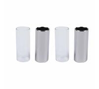 Fegtrty Diapositiva de Vidrio de 4 Piezas Y Diapositiva de Metal para Guitarra, Bajo, Mediano (6 cm)