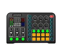 Fegtrty M6 Tarjeta de Sonido en Mezclador de Audio Externo TeléFono MóVil Cambiador de Voz Consola de Mezcla Soporte 48V MicróFono