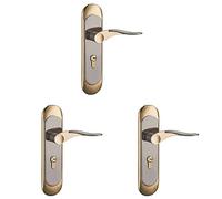 Fegtrty Manija de puerta interior del hogar 3X para el hogar con cerradura de seguridad Juego de llaves de aleación de aluminio