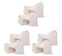 Fegtrty Paquete de 150 Bolsas de Muselina de Algodón Multiusos con Cordón para Joyas de Té Almacenamiento de Recuerdos de Fiesta de Boda (4 x 6 Pulgadas)