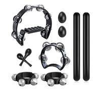 Fegtrtyoa 10 Piezas de Panderetas de Media Luna, Rítmicas, Campanas de Muñeca, Sonajas, Martillos de, Instrumento Musical.