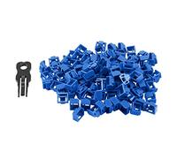 Fegtrtyoa 100 Piezas Azul RJ45 Puerto Ethernet LAN Hub Anti-Polvo Cubierta TapóN Protector de Bloqueo con Cerradura y Llave Patentada