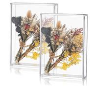 Fegtrtyoa 2 Cajas de Sombra de Acrílico para Exhibir, Cajas de Sombra con para DIY, Vitrinas de Acrílico Transparente para Recuerdos de Boda, Flores Secas.